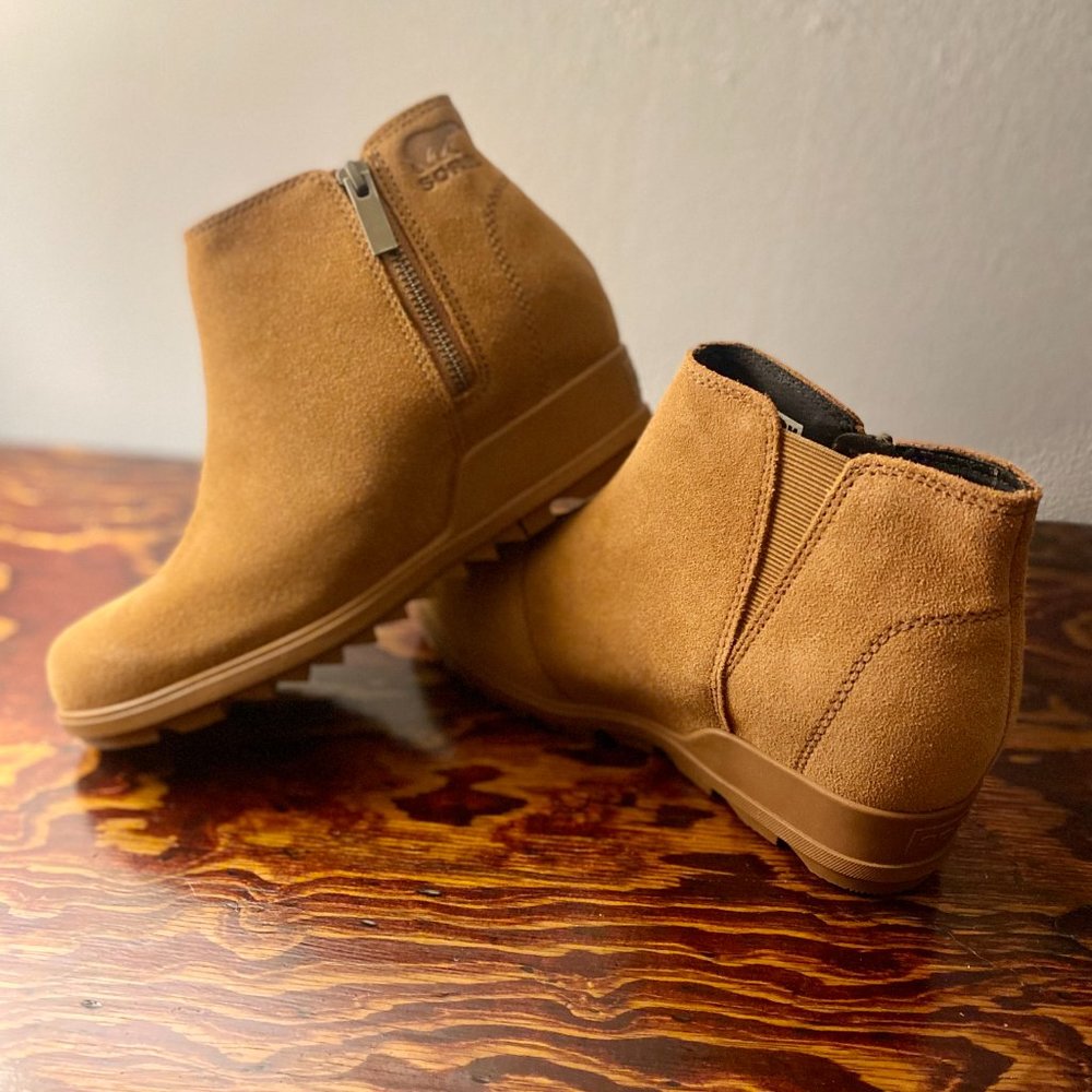 Sorel Women's Evie Zip Suede Wedge Bootie